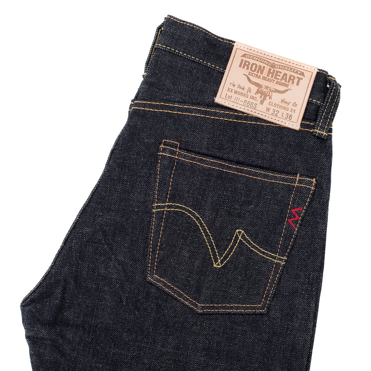IH-666S | Iron Heart Slim Cut Jeans in 18oz Raw Indigo Japanese Denim