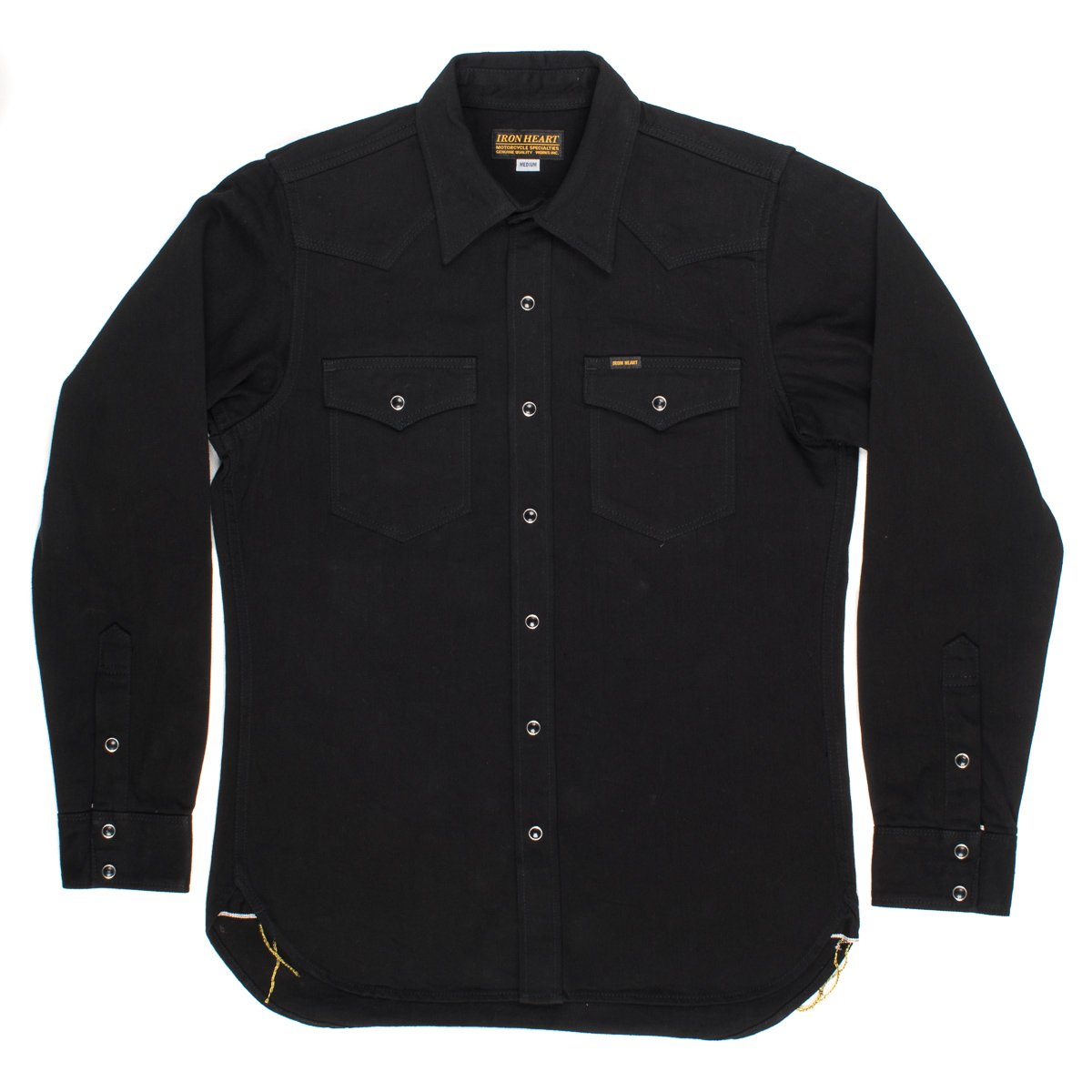 IHSH-85 | Iron Heart 12oz Black Denim Western shirt