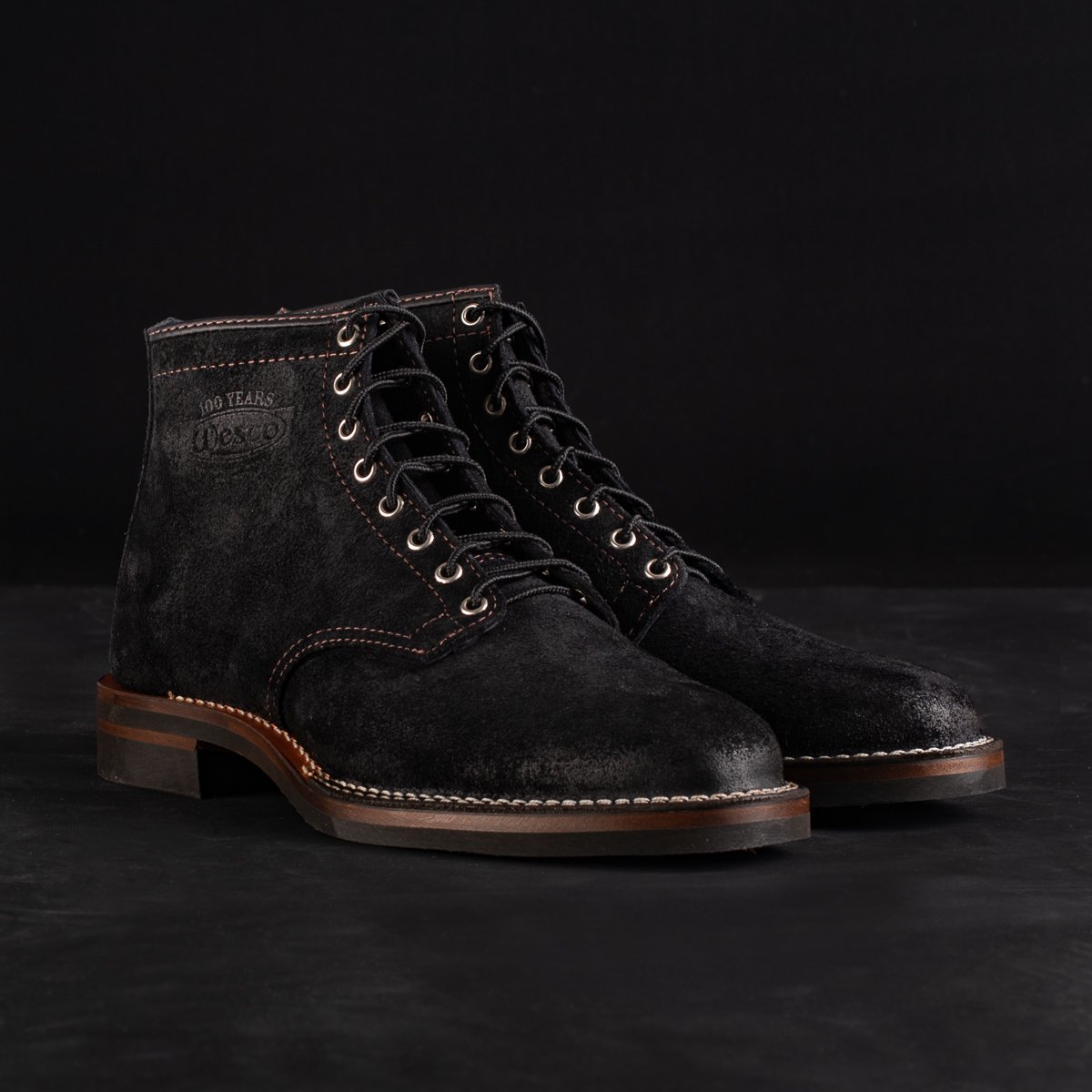 black roughout boots