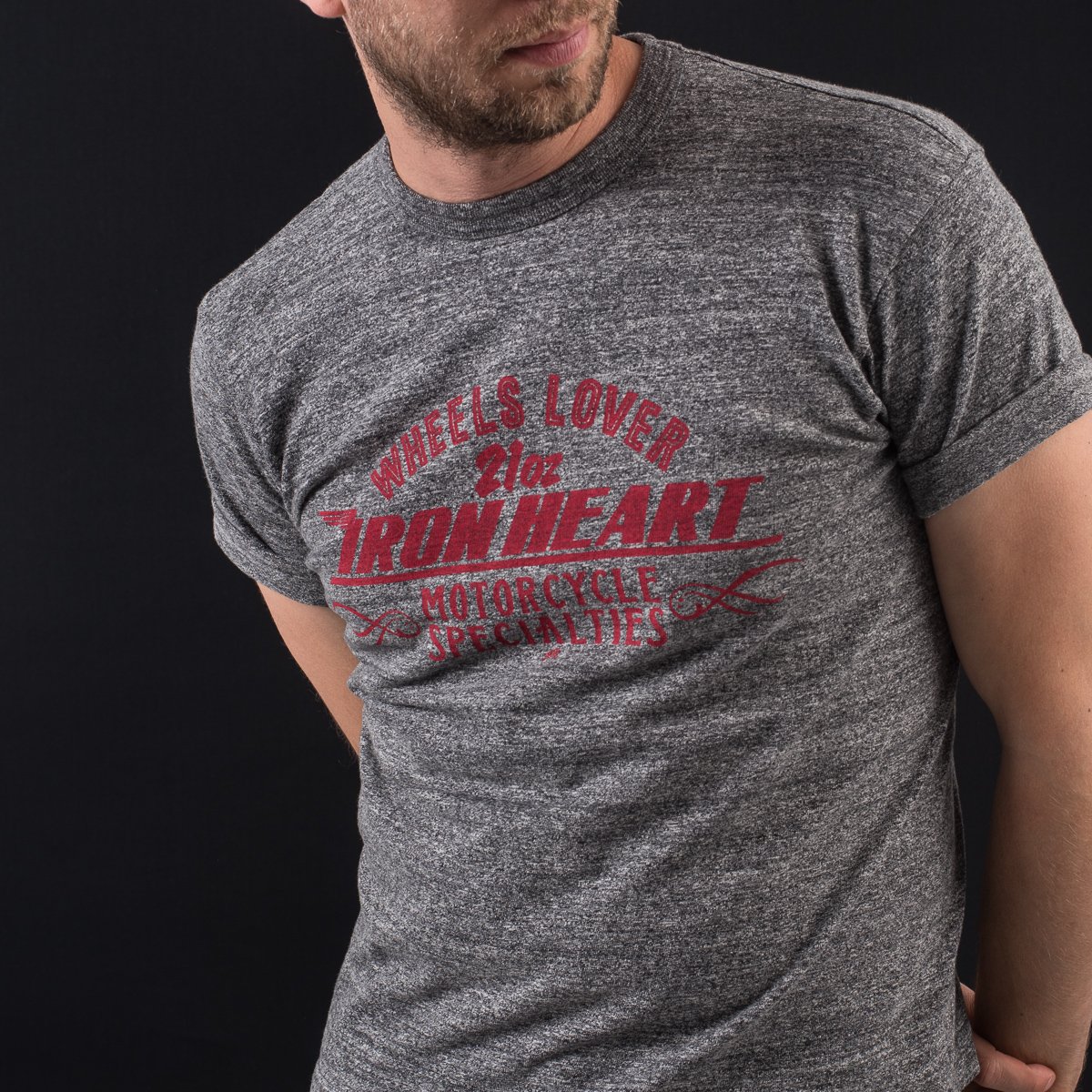 Iron Heart 6.5oz Printed Loopwheel Crew Neck T-Shirt 