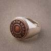 Iron Heart Sterling Silver Button Ring