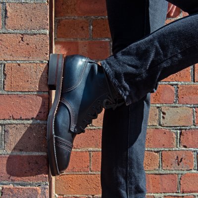 The Bootery/Wesco® - 7" Black Tie Domain Toe Cap Boot