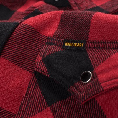 Ultra Heavy Flannel Buffalo Check Western Shirt - Red/Black