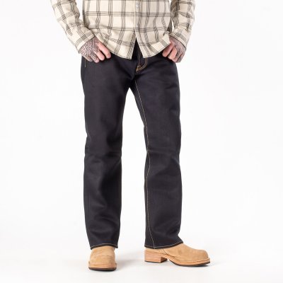 25oz Selvedge Denim Straight Cut Jeans - Indigo/Black