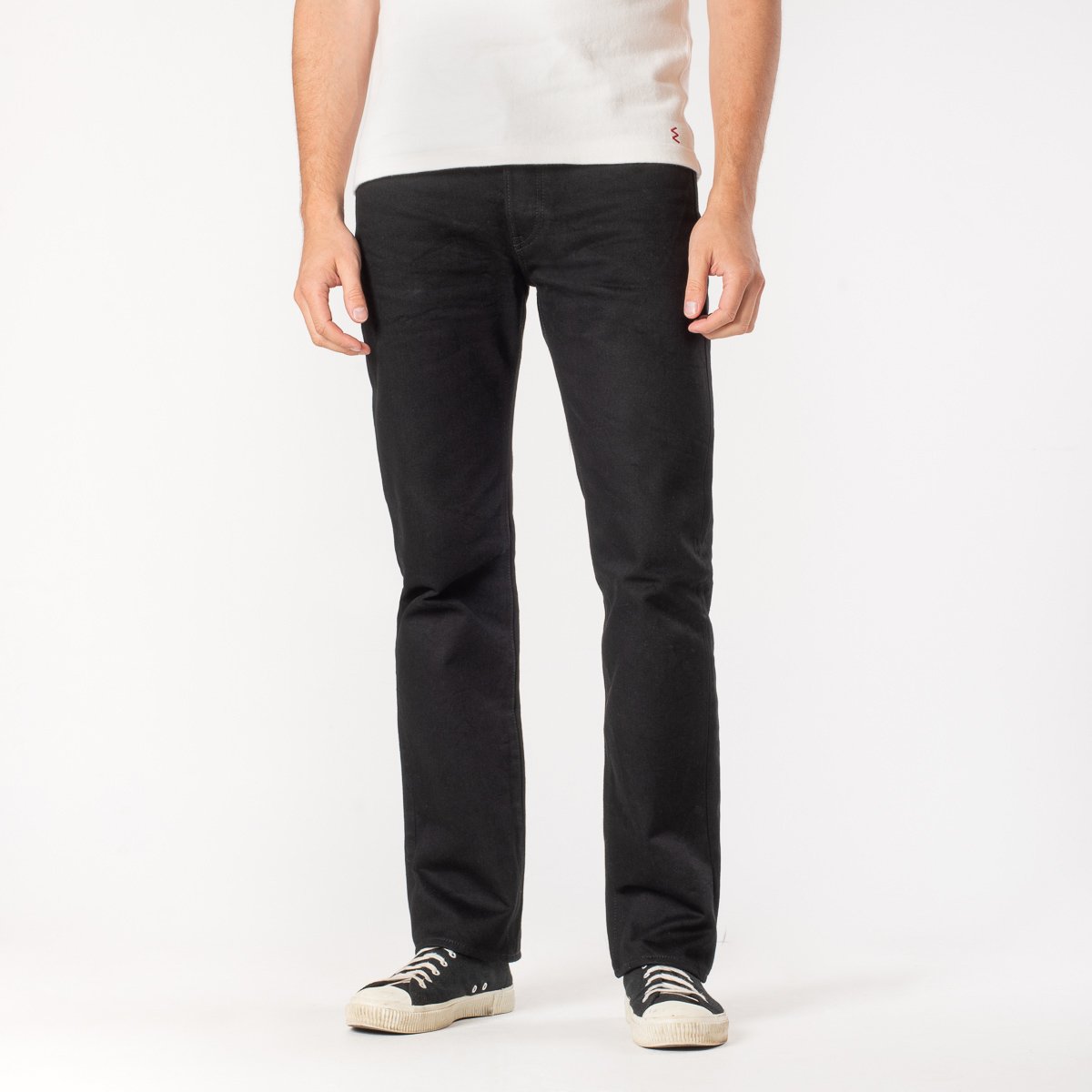 14oz Selvedge Denim Slim Straight Cut Jeans - Black/Black