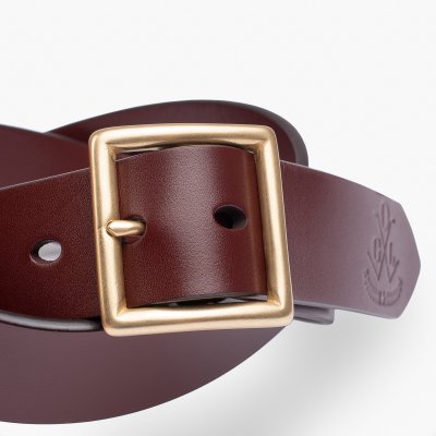 OGL Vintage Buckle Leather Belt - Tan