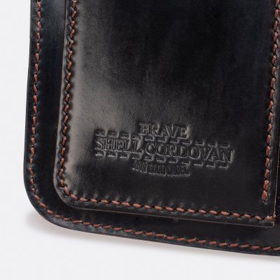OGL Hand Stitched Shell Cordovan Mid Wallet - Black, or No. 8