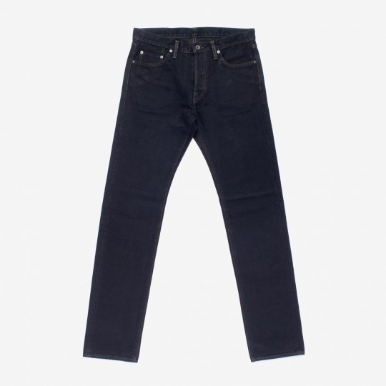 21oz Selvedge Denim Slim Tapered Cut Jeans - Indigo Overdyed Black