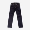 25oz Selvedge Denim Slim Straight Cut Jeans - Indigo/Black