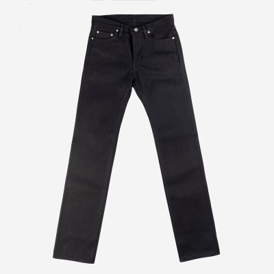 25oz Selvedge Denim Slim Straight Jeans - Black/Black