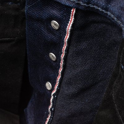 19oz Selvedge Denim Slim Straight Cut  Jeans - Indigo/Black