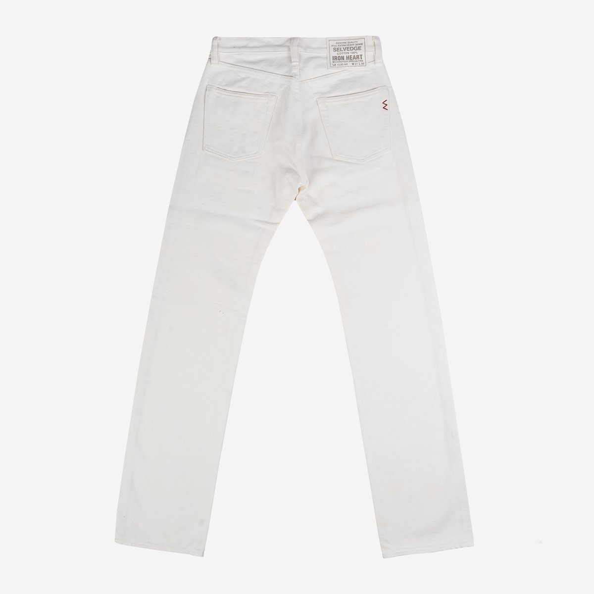 Iron Heart 21oz Selvedge Denim Straight Cut Jeans - White