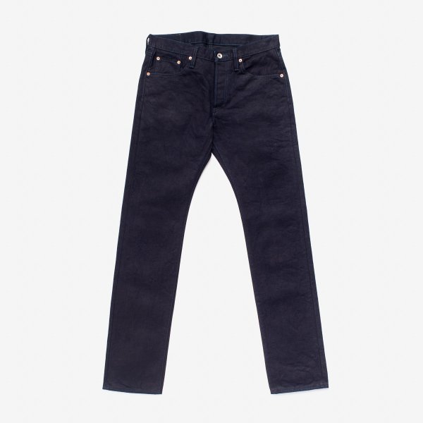 14oz Selvedge Denim Slim Tapered Cut Jeans - Indigo/Black