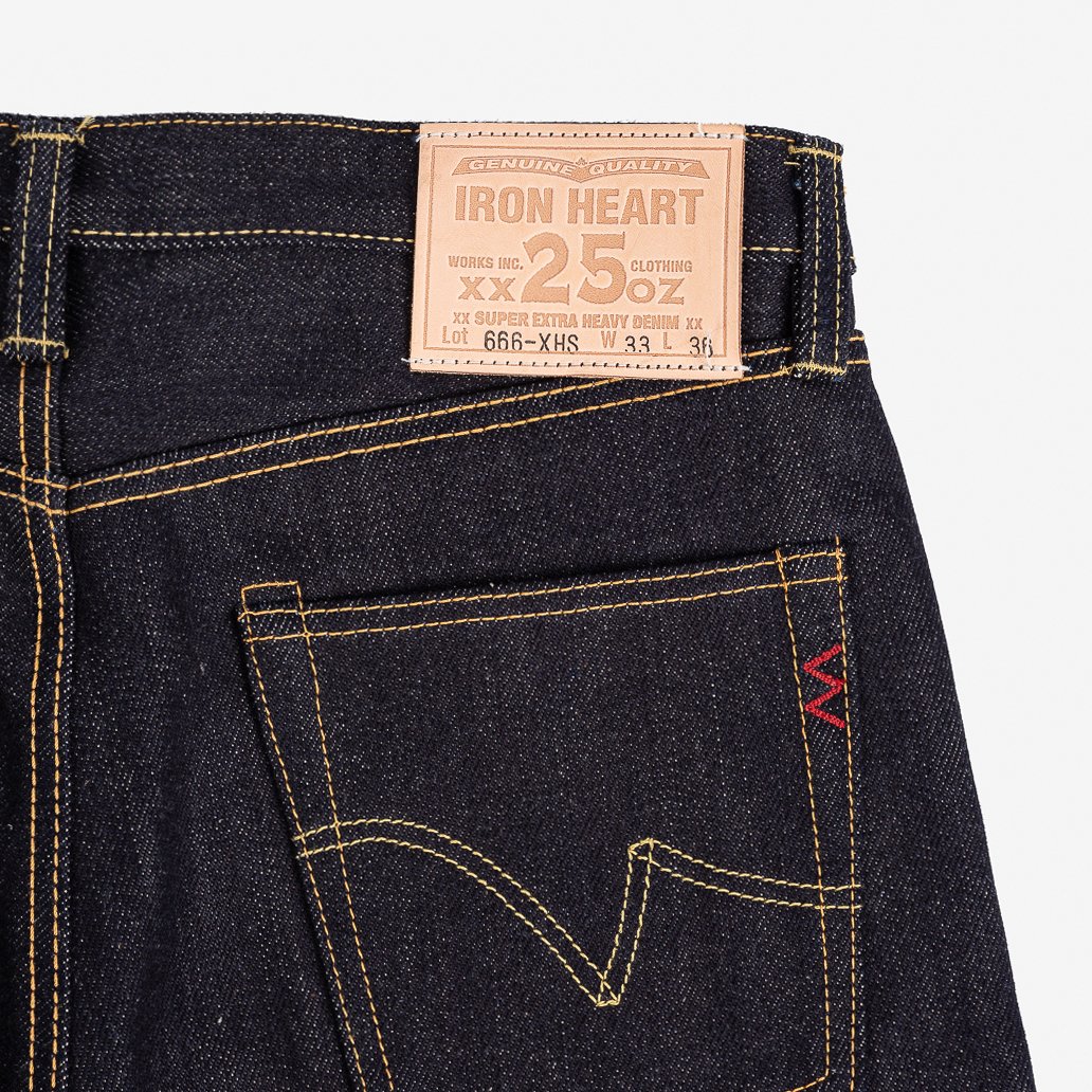 Iron Heart 25oz Selvedge Denim Slim Straight Cut Jeans - Indigo