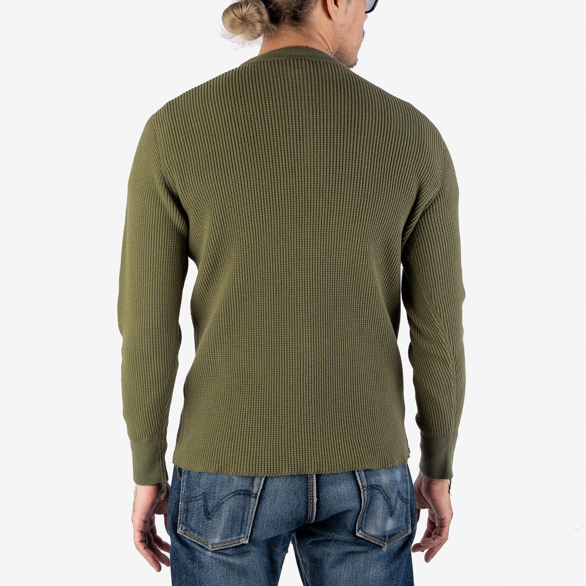 Iron Heart Thermal Waffle Knit Long Sleeved Henley