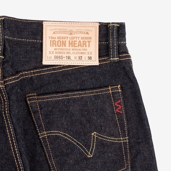 Iron Heart 19oz Left Hand Twill Selvedge Denim Slim Straight Cut Jeans ...