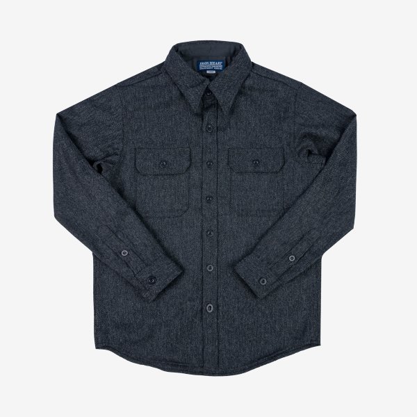 14oz Fox Brothers® Arsenic Barleycorn Flannel CPO Shirt - Grey
