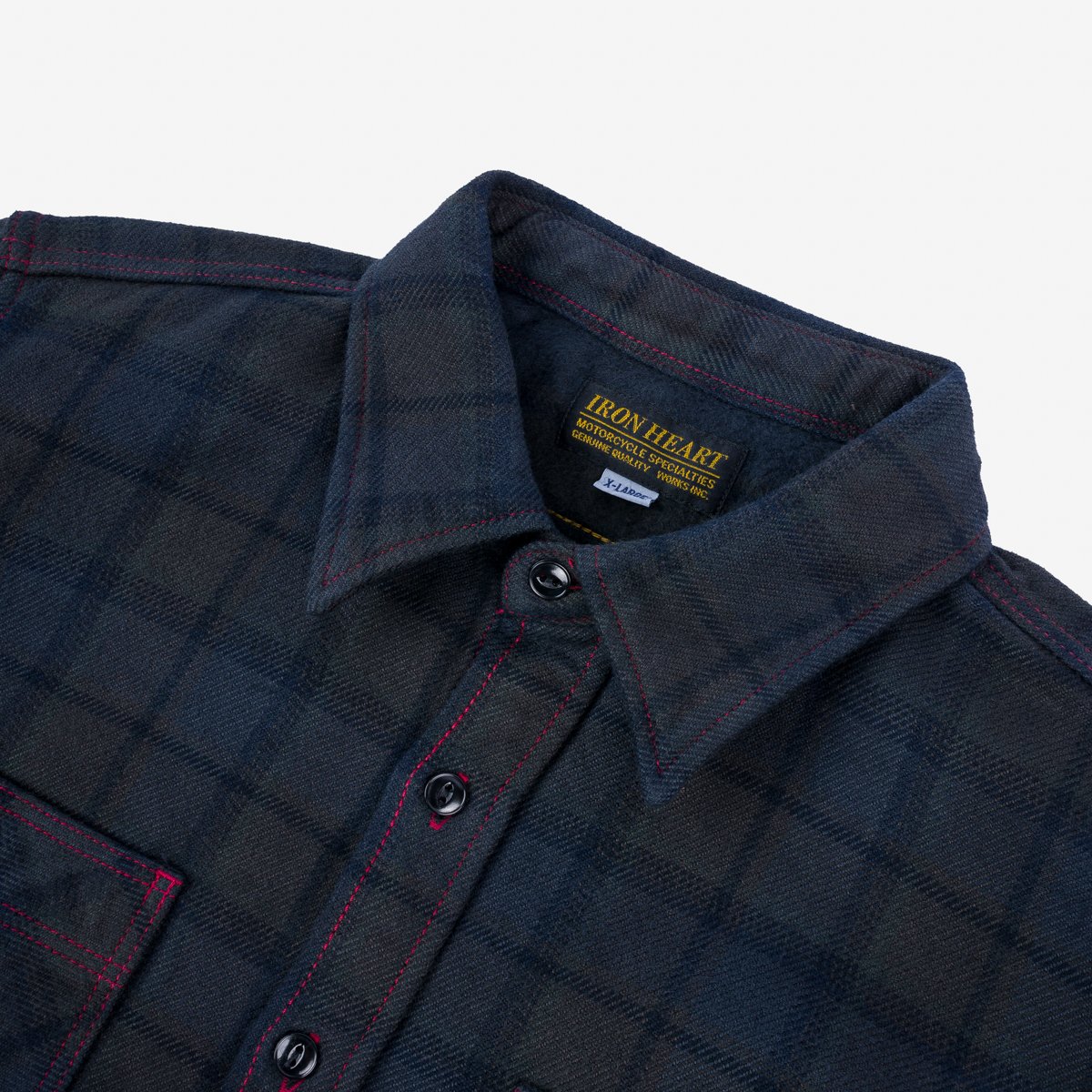 Iron Heart - Ultra Heavy Flannel Classic Check Work Shirt - Red ...