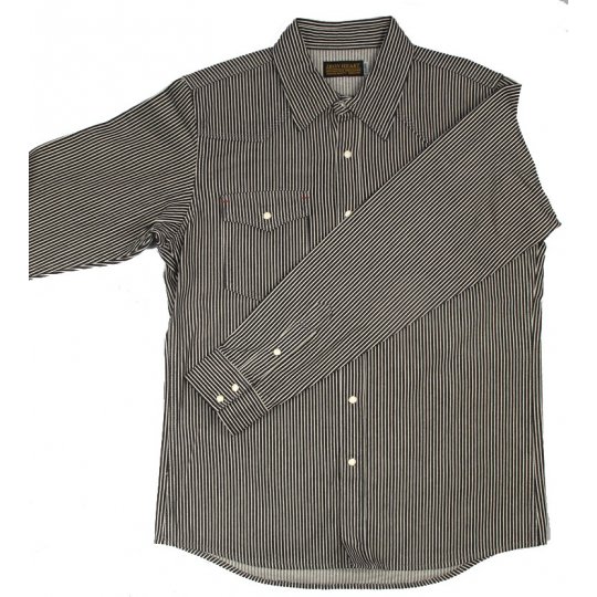 IHSH-07bk | Black Hickory Stripe Western Shirt